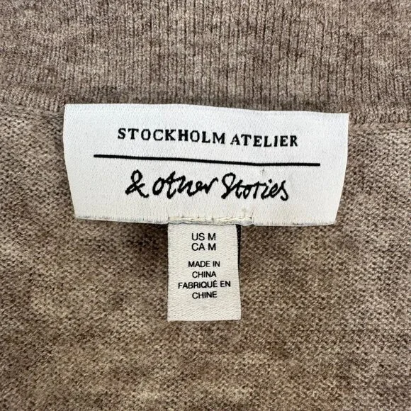 &Other Stories Wool Blend Mother of Pearl Button Oversized Shirt Cardigan Medium - Picture 11 of 16